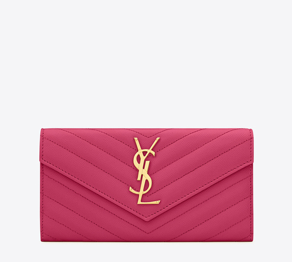 YSL*☆サンローラン☆(Yves サンローラン)サンローランスーパーコピー☆モノグラム フラップ長財布 レッド 372264BOW03